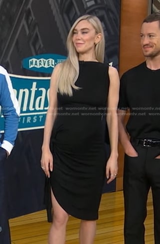 Vanessa Kirby's black asymmetric dress on Good Morning America