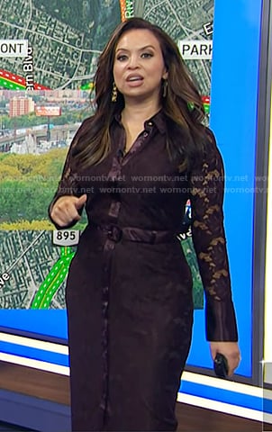 Adelle's brown lace shirtdress on Today