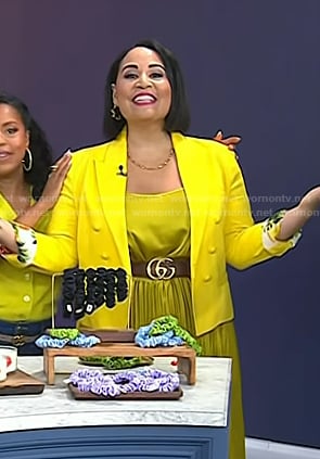 Alejandra's yellow blazer and leather belt on Today