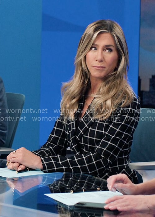 Alex's black checked blazer on The Morning Show