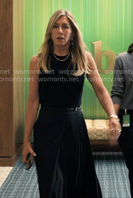 Alex's black pleated skirt on The Morning Show