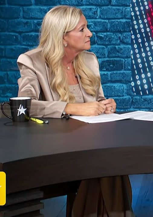 Alison Triessl's satin blazer on Access Hollywood