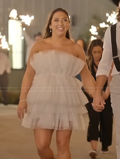 Alli's white tulle mini dress on The McBee Dynasty Real American Cowboys