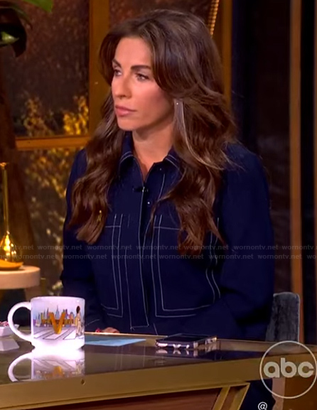 Alyssa's contrast stitch denim dress on The View