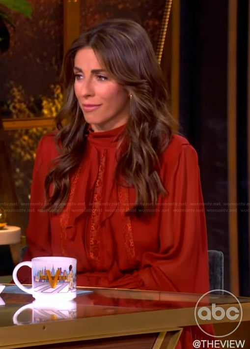 Alyssa's red ruffle mini dress on The View