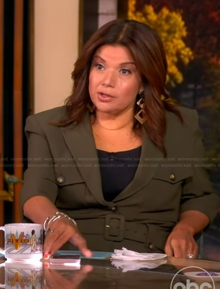 Ana's green belted utility jacket on The View