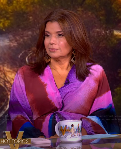 Ana's tie dye twist front dress on The View