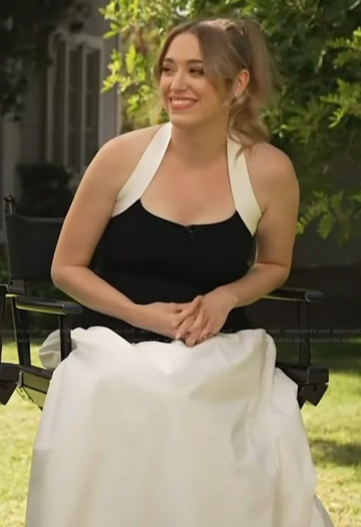 Andrea's contrast sleeveless dress on Access Hollywood
