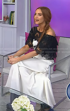 Ashlee Simpson Ross's white dress with black lace details on Today