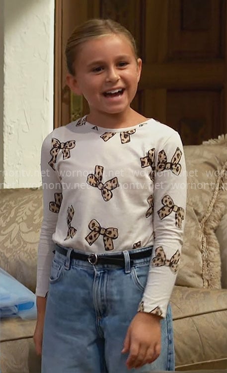Beth's bow print top on The Bold and the Beautiful