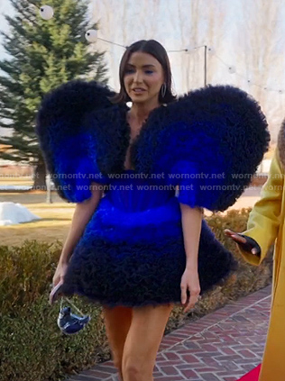Bronwyn's blue tulle mini dress on The Real Housewives of Salt Lake City