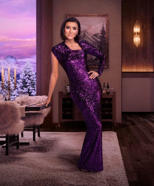 Bronwyn's sequin promo dress on The Real Housewives of Salt Lake City