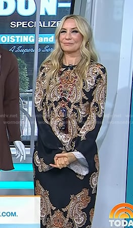 Chassie's black paisley print dress on Today
