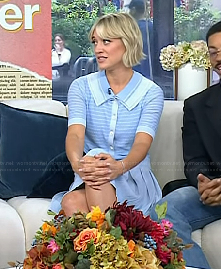 Chelsea Frei's blue striped polo on Today