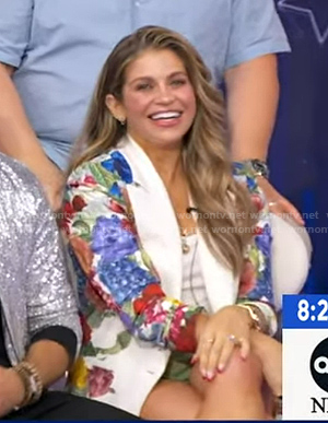 Danielle Fishel's floral blazer on Good Morning America