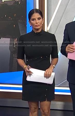 Darlene's black button detail mini dress on Today