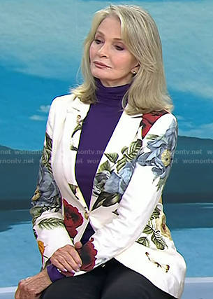 Deidre Hall's white floral blazer on Today