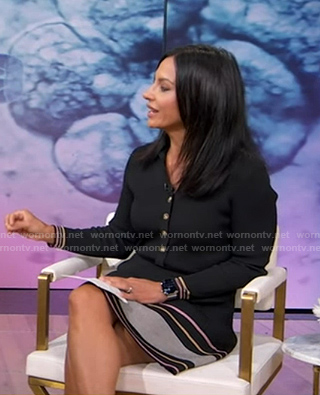 Dr. Tara Narula's black striped polo dress on Good Morning America