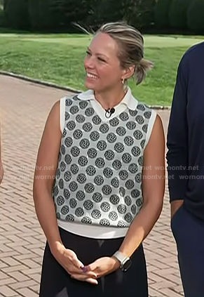 Dylan's golf ball print vest on Today
