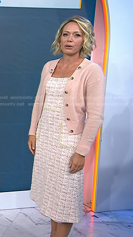 Dylan's pink tweed dress and cardigan on Today