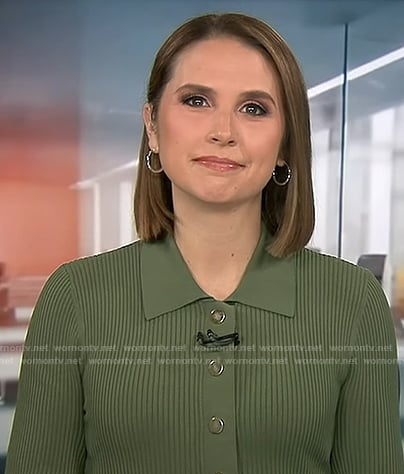 Elizabeth's green ribbed dress on Good Morning America