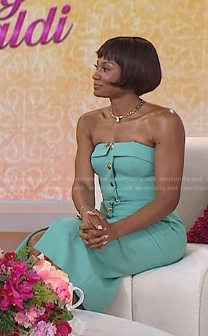 Emayatzy Corinealdi's mint green strapless dress on Today