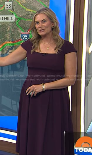 Emily's purple square neck midi dress on Today