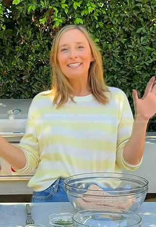 Gaby Dalkin's yellow striped long sleeve top on Today