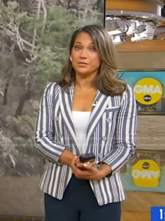 Ginger's grey striped blazer on Good Morning America