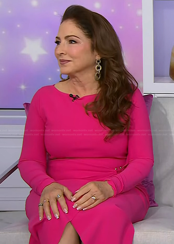 Gloria Estefan's pink ring detail dress on Today