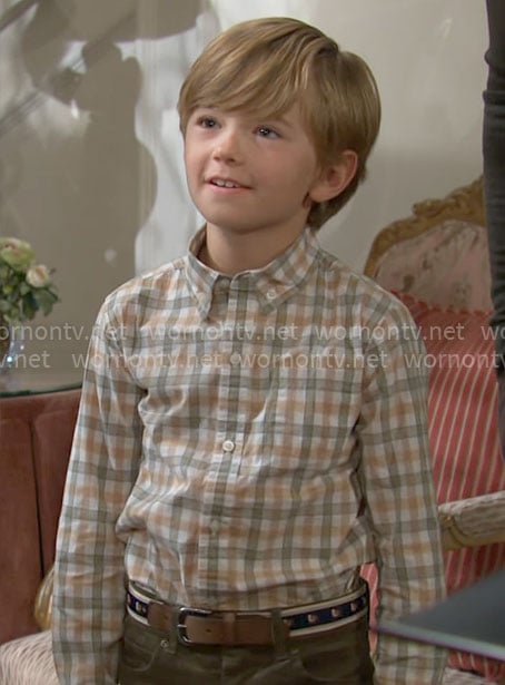 Harrison's checked shirt on The Young and the Restless