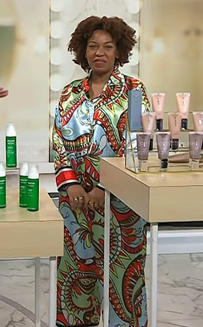 Jackie Fields's paisley print shirt and pants on Today