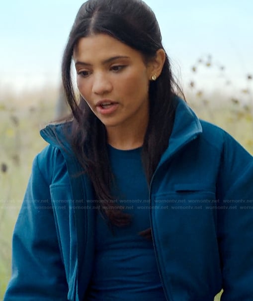 Jackie's blue fleece jacket on My Life with the Walter Boys