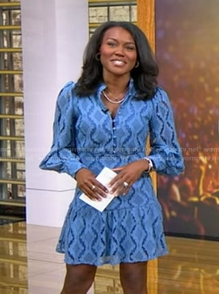 Janai's blue lace dress on Good Morning America
