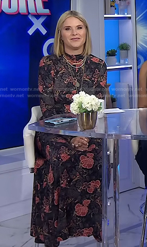 Jenna's black floral maxi dress on Today