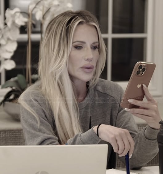 Jennifer's gray bolt print sweatshirt on The Real Housewives of Orange County