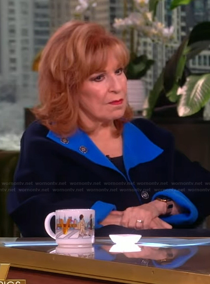 Joy's blue two-tone jacket on The View