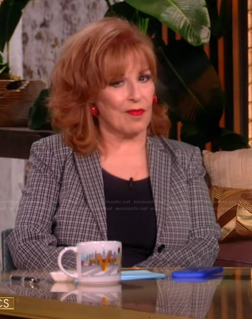 Joy's gray check blazer on The View