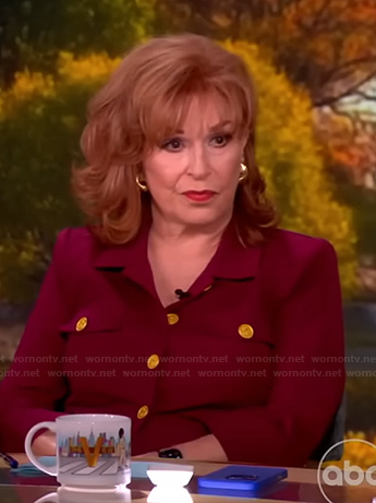 Joy's red jacket with gold buttons on The View