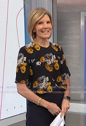 Kate's black floral keyhole top on NBC News Daily