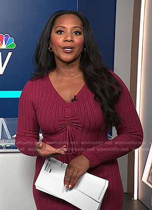 Kay's red ribbed knit dress on NBC News Daily