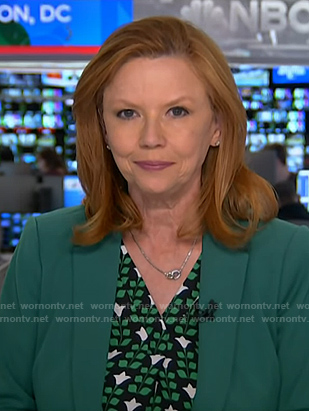 Kelly O’Donnell's green floral print blouse on NBC News Daily