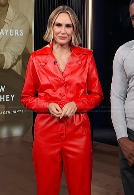 Keltie's red leather jumpsuit on E! News