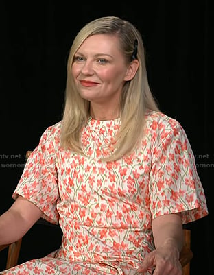 Kirsten Dunst's pink floral dress on Access Hollywood