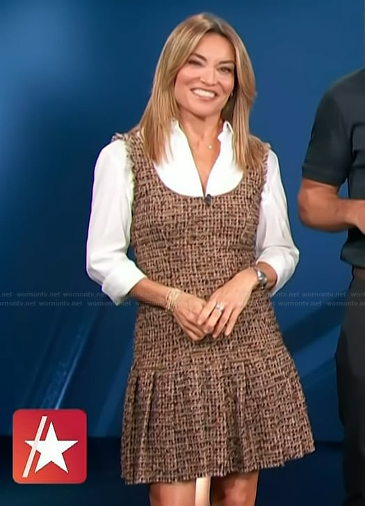 Kit's tweed mini dress on Access Hollywood