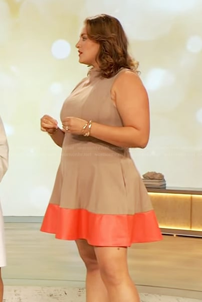 Kristina Zias's two tone dress on The Drew Barrymore Show
