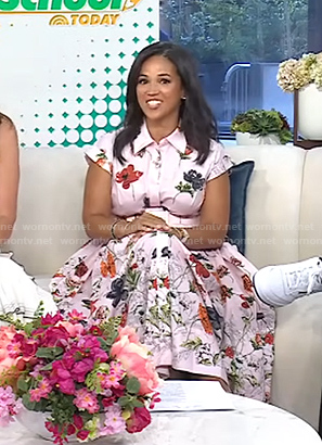 Laura's pink floral short sleeve shirtdress on Today