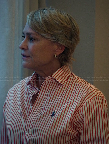Laura's red striped shirt on The Girlfriend