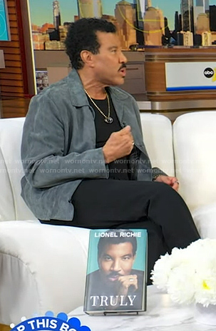 Lionel Richie's grey suede jacket on Good Morning America