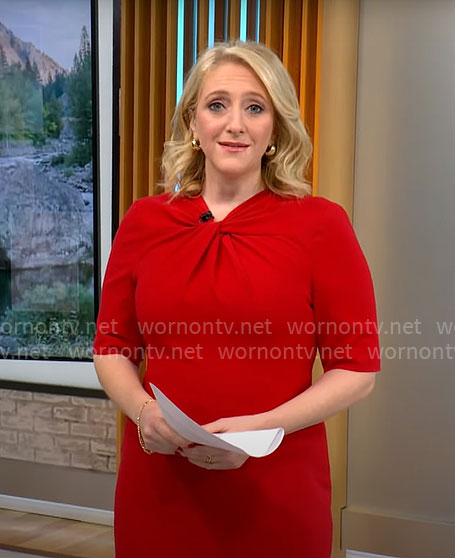 Lisa Rozner's twist neck dress on CBS Mornings